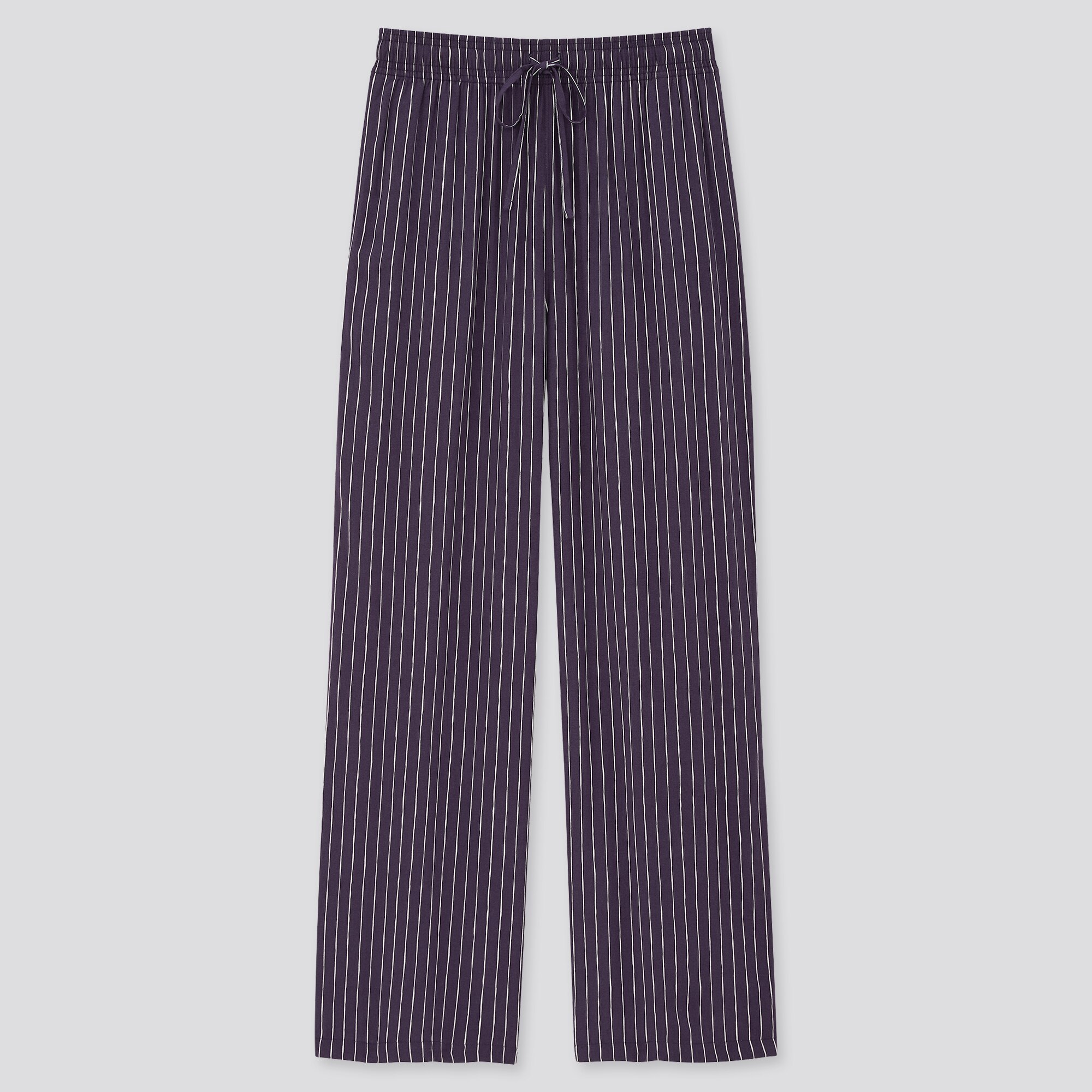 straight leg striped trousers