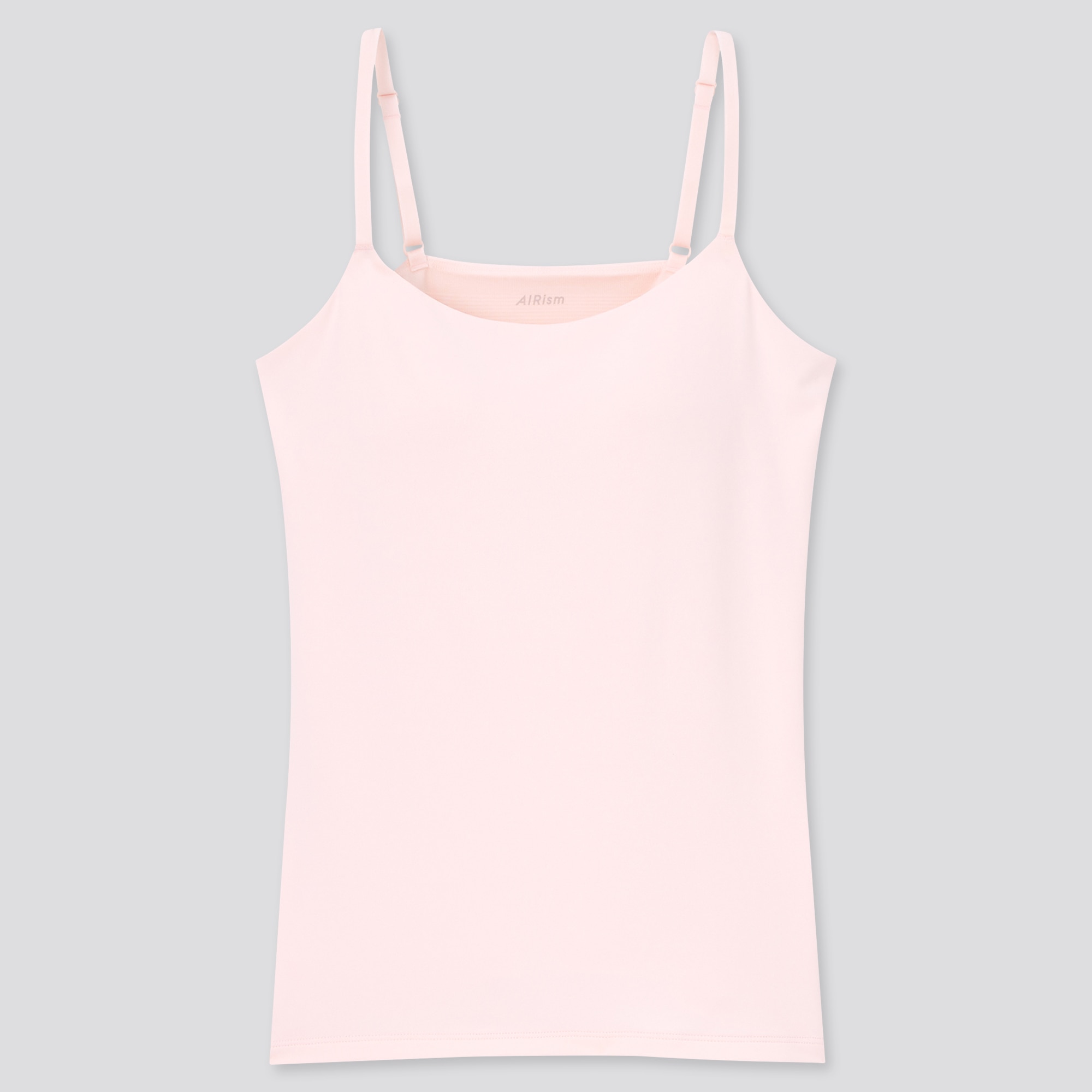 Uniqlo AIRism Tank Bra Top Women Medium Stripe Pink Gray - Deblu