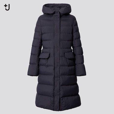 Women +J Ultra Light Down Hooded Coat