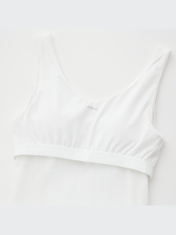 AIRism Cotton Ribbed V-Neck Sleeveless Bra Top