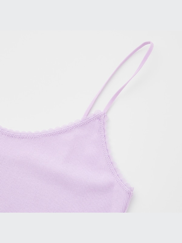 Cotton-Blend Ribbed Lace Camisole