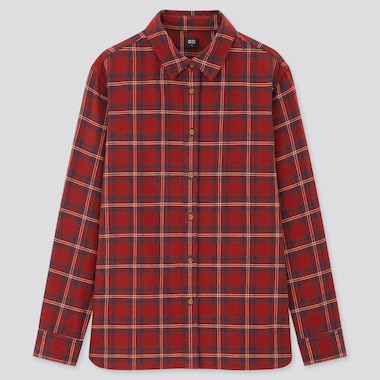 Women Flannel Checked Long Sleeved Shirt