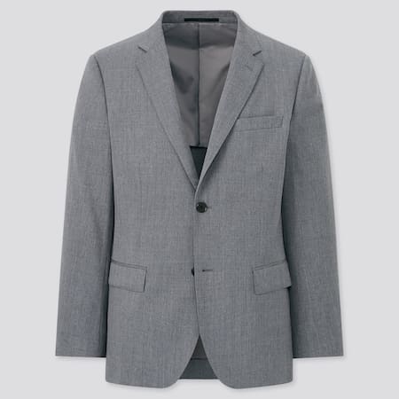 Men Wool Stretch Slim Fit Blazer Suit Jacket