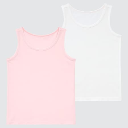 Babies Toddler AIRism Cotton Blend Inner Vest Top (Two Pack)