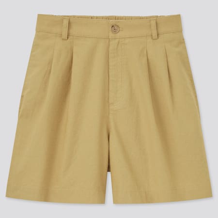 Linen Cotton Blend Shorts