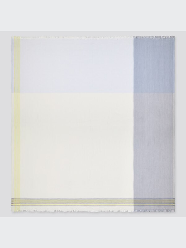 Square Color Block Fringe Stole