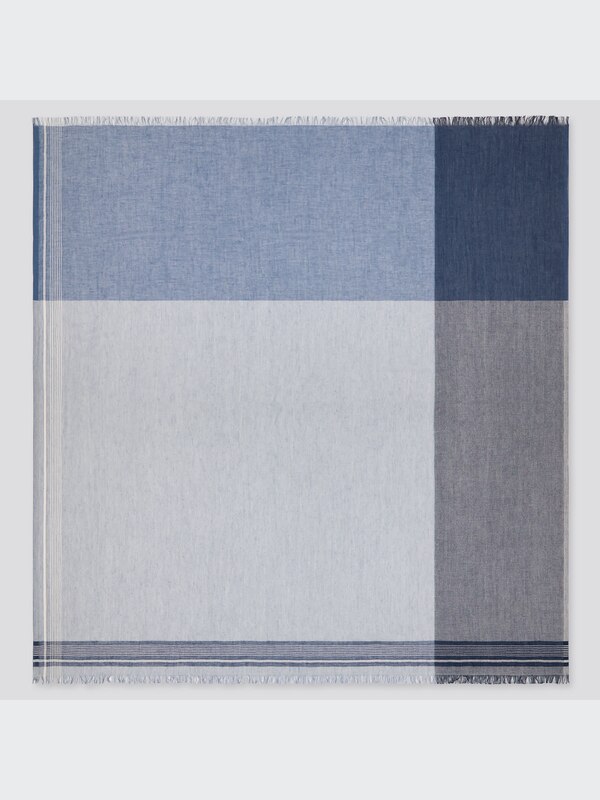 Square Color Block Fringe Stole