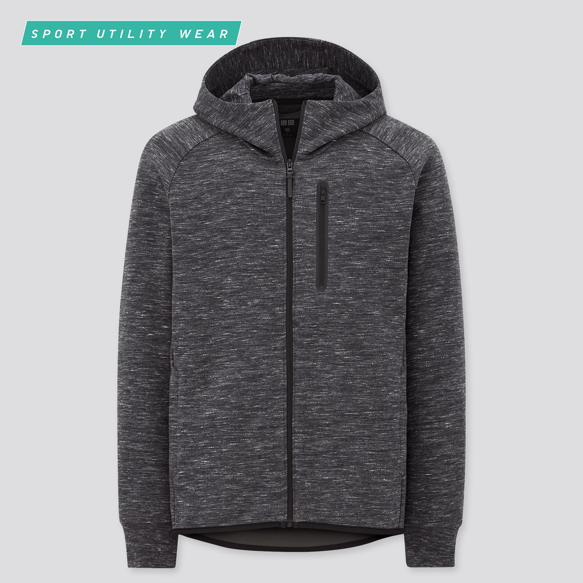 uniqlo dry stretch sweat full zip hoodie
