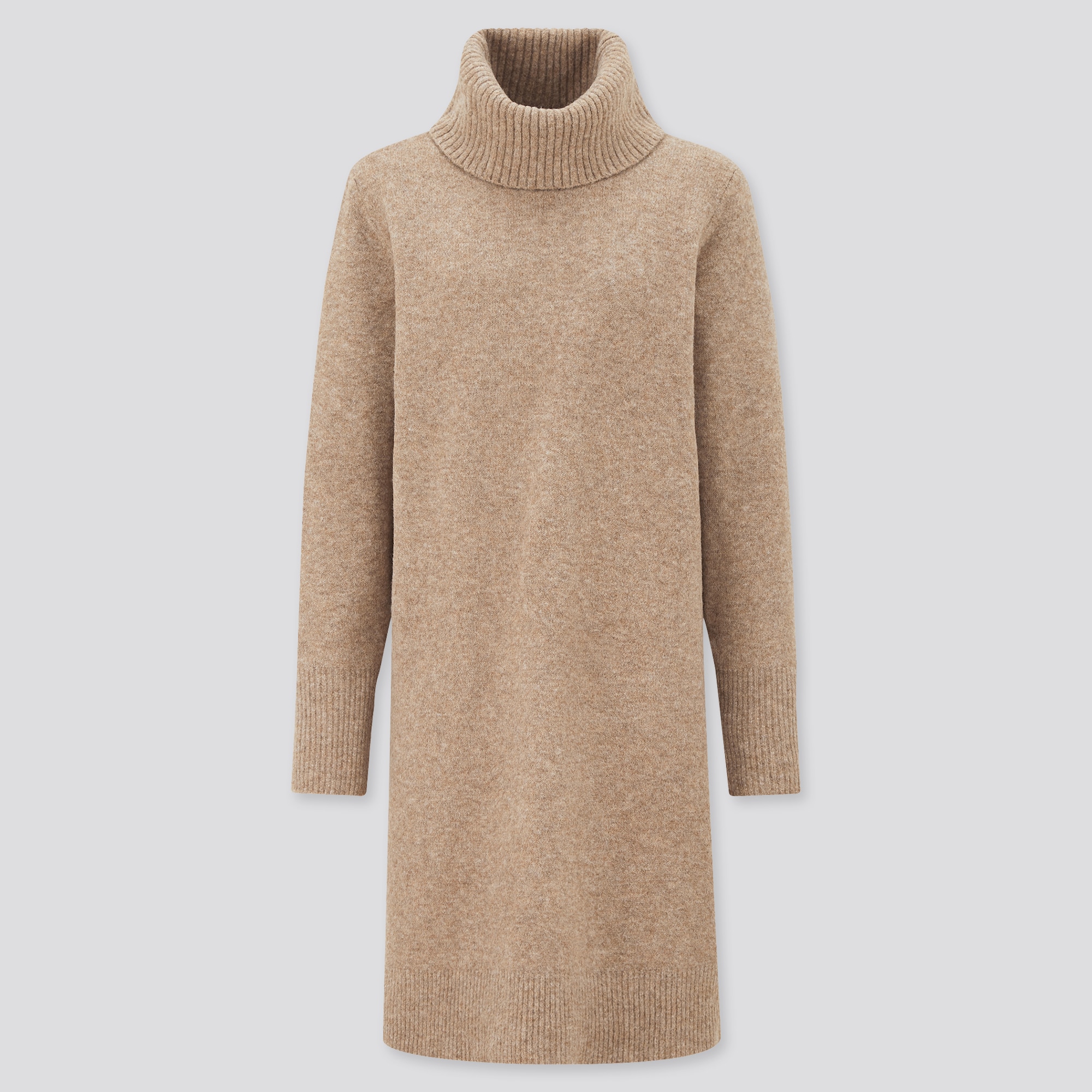 Women Soft Soufflé Knit Turtleneck Long Sleeved Dress UNIQLO UK