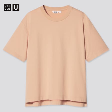 T-Shirt Uniqlo U AIRism Cotone Oversized Girocollo Donna