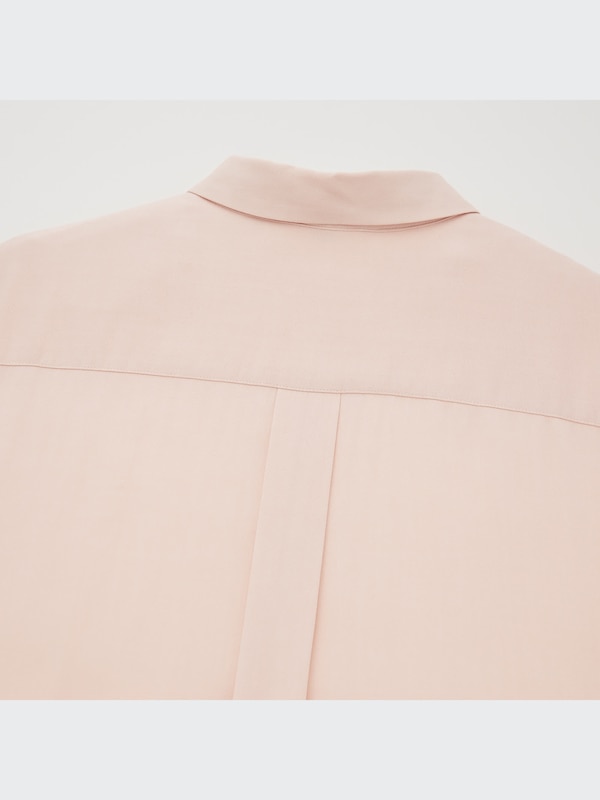 Rayon Long-Sleeve Shirt Dress