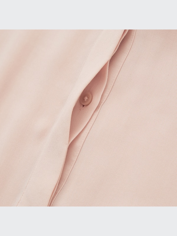 Rayon Long-Sleeve Shirt Dress