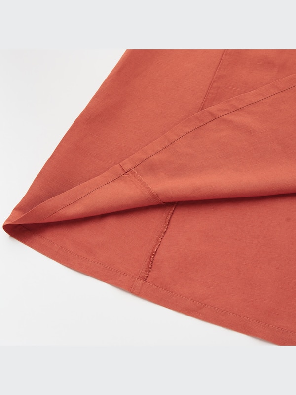 Linen-Blend Sleeveless A-Line Long Dress