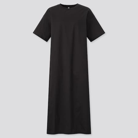 Damen Kurzärmliges T-Shirt-Kleid aus merzerisierter Baumwolle