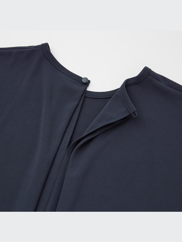 Crepe Jersey Crew Neck French Sleeve T-Shirt