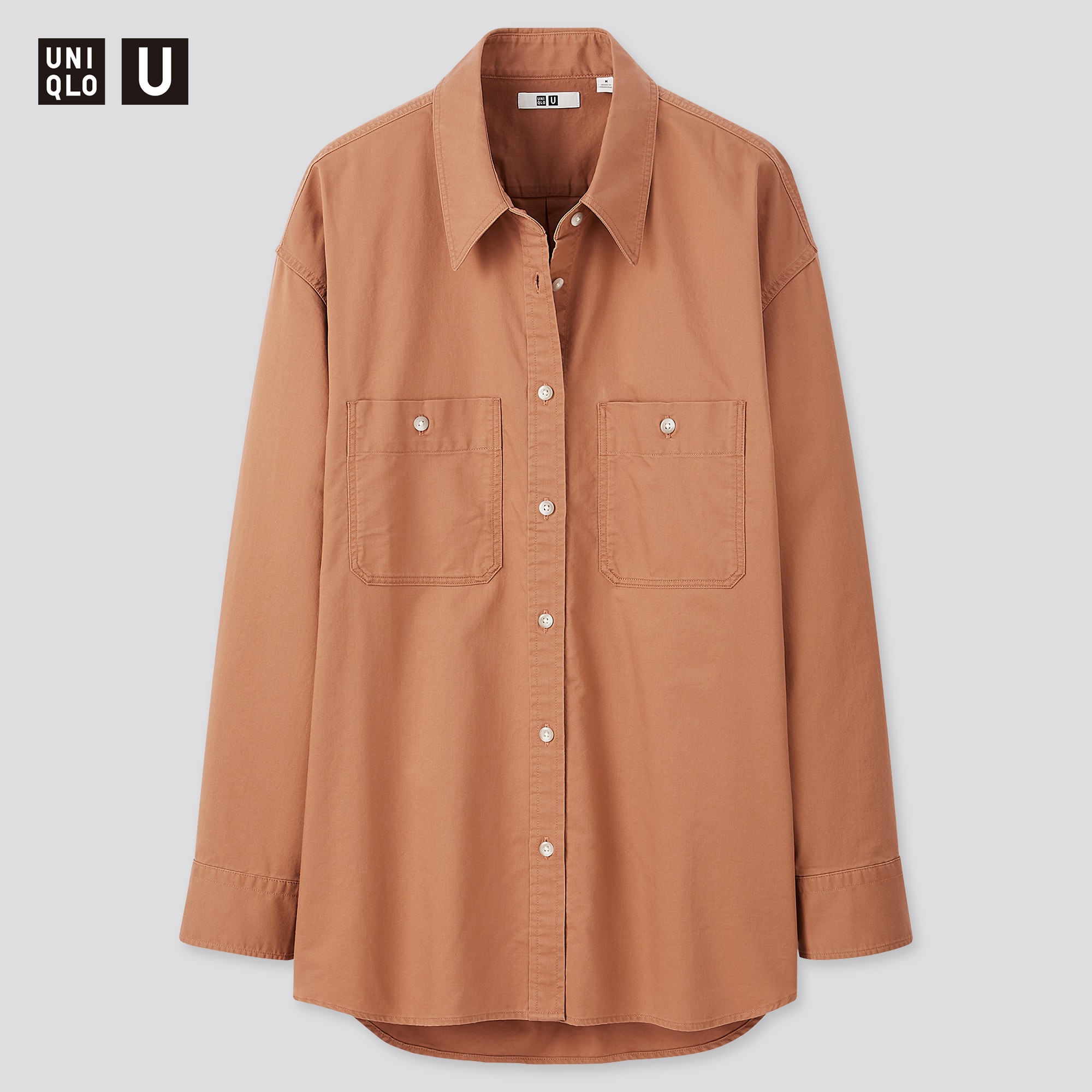 women uniqlo u jersey double pocket long sleeve shirt