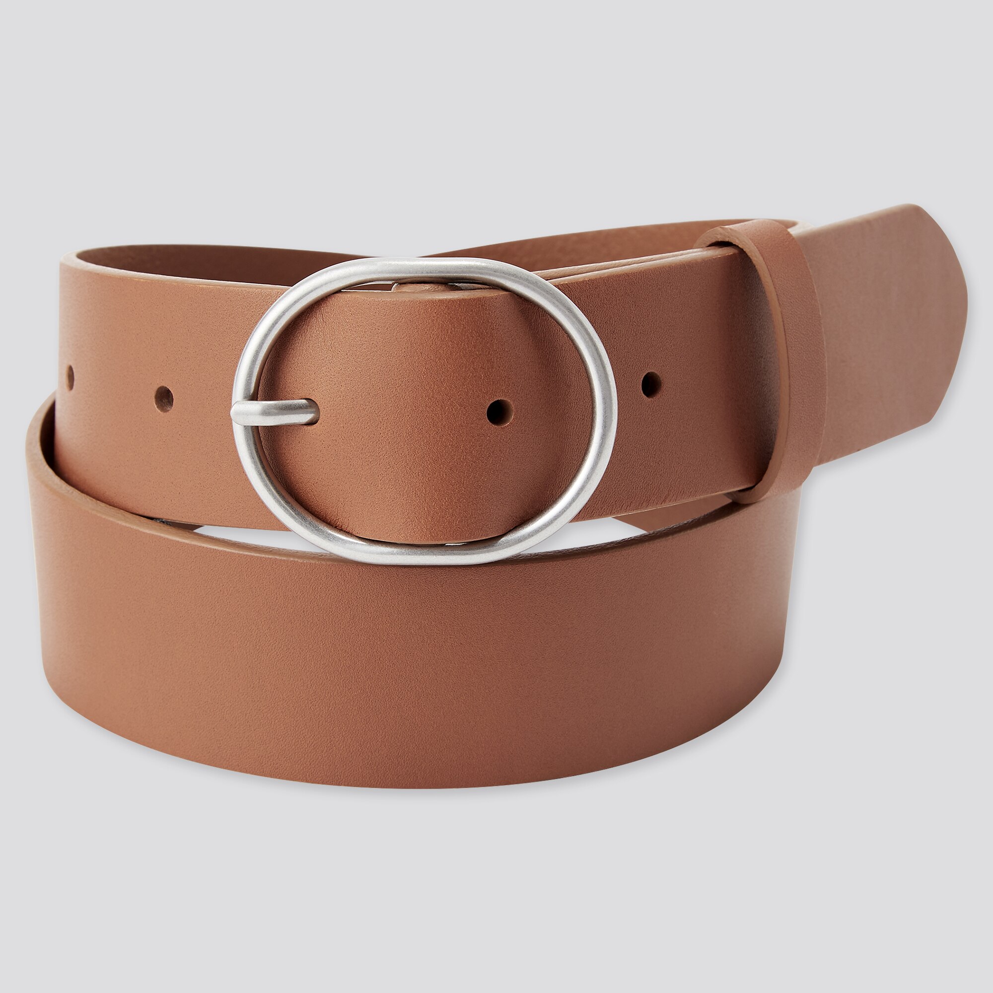 WOMEN LEATHER OVAL BUCKLE BELT UNIQLO US