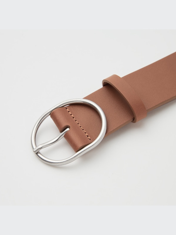 Leather Oval Buckle Belt