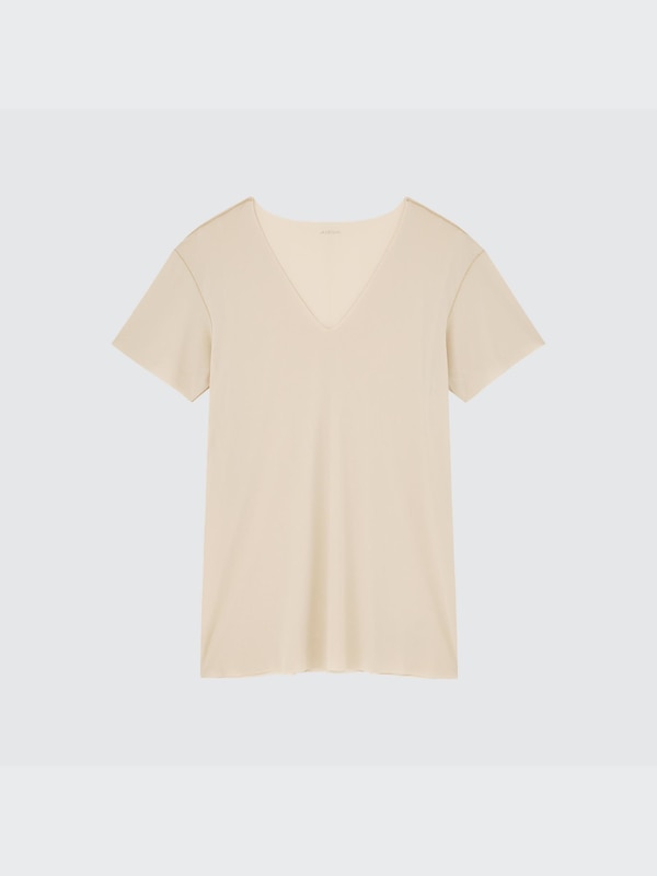AIRism Micro Mesh V-Neck Short-Sleeve T-Shirt