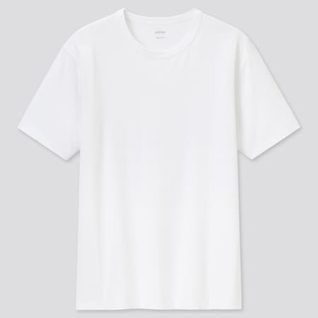 Men AIRism Cotton Crew Neck Short Sleeved T-Shirt