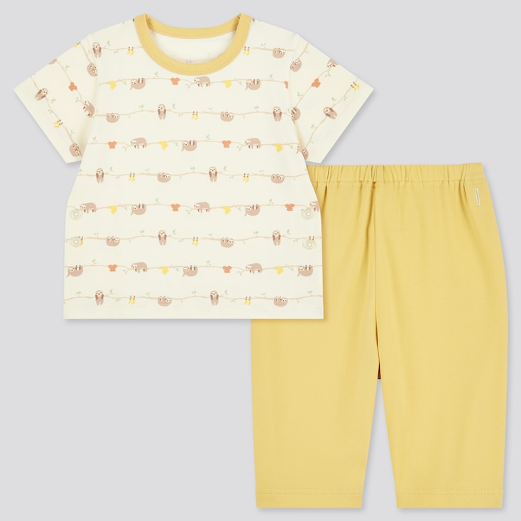 Babies Toddler Dry Sloth Print Short Sleeved Pyjamas Uniqlo Uk