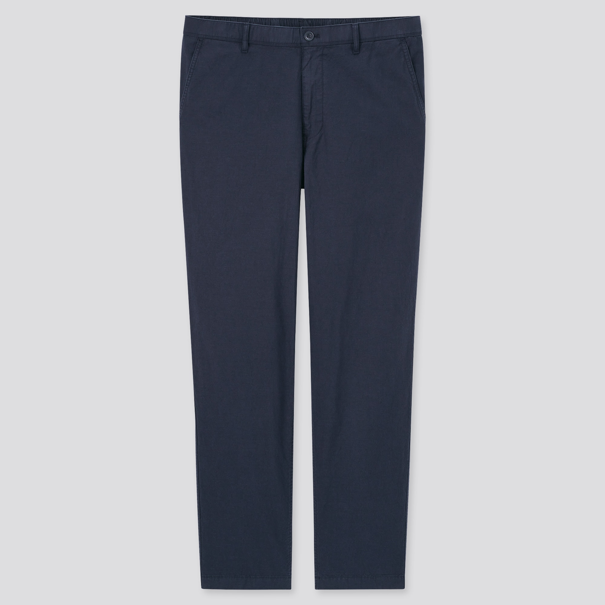 Men Linen Blend Relaxed Fit Trousers