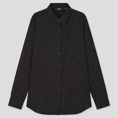 Women Rayon Printed Long Sleeved Blouse