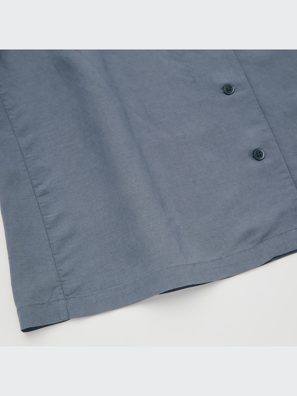 Linen Blend Short-Sleeve Shirt