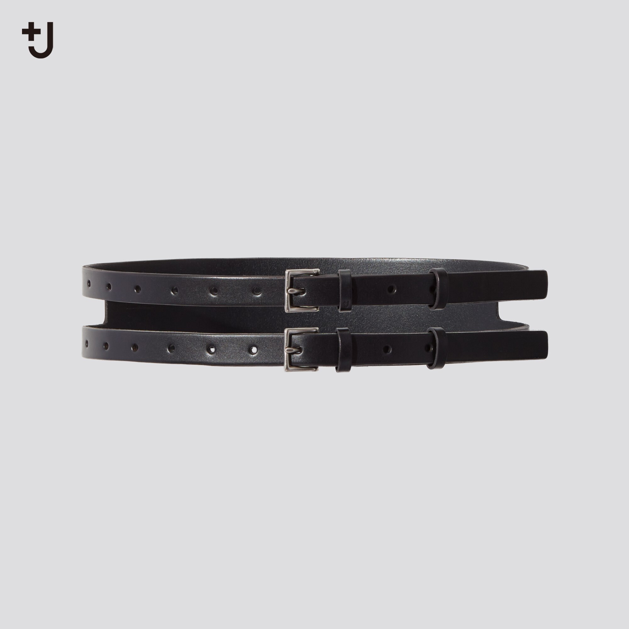 double buckle black belt