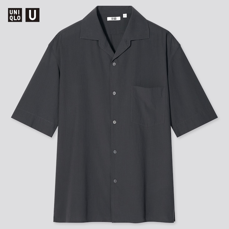 Men Uniqlo U Short Sleeved Shirt Open Collar Uniqlo Uk