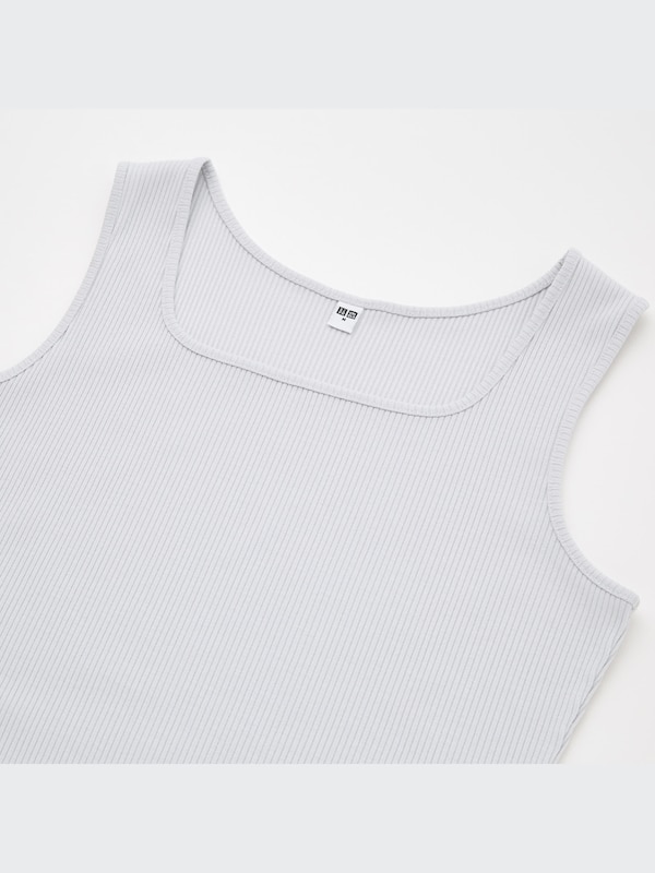 Ribbed Square Neck Sleeveless Dress
