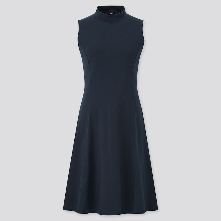 WOMEN MOCK NECK SLEEVELESS FLARE DRESS | UNIQLO US