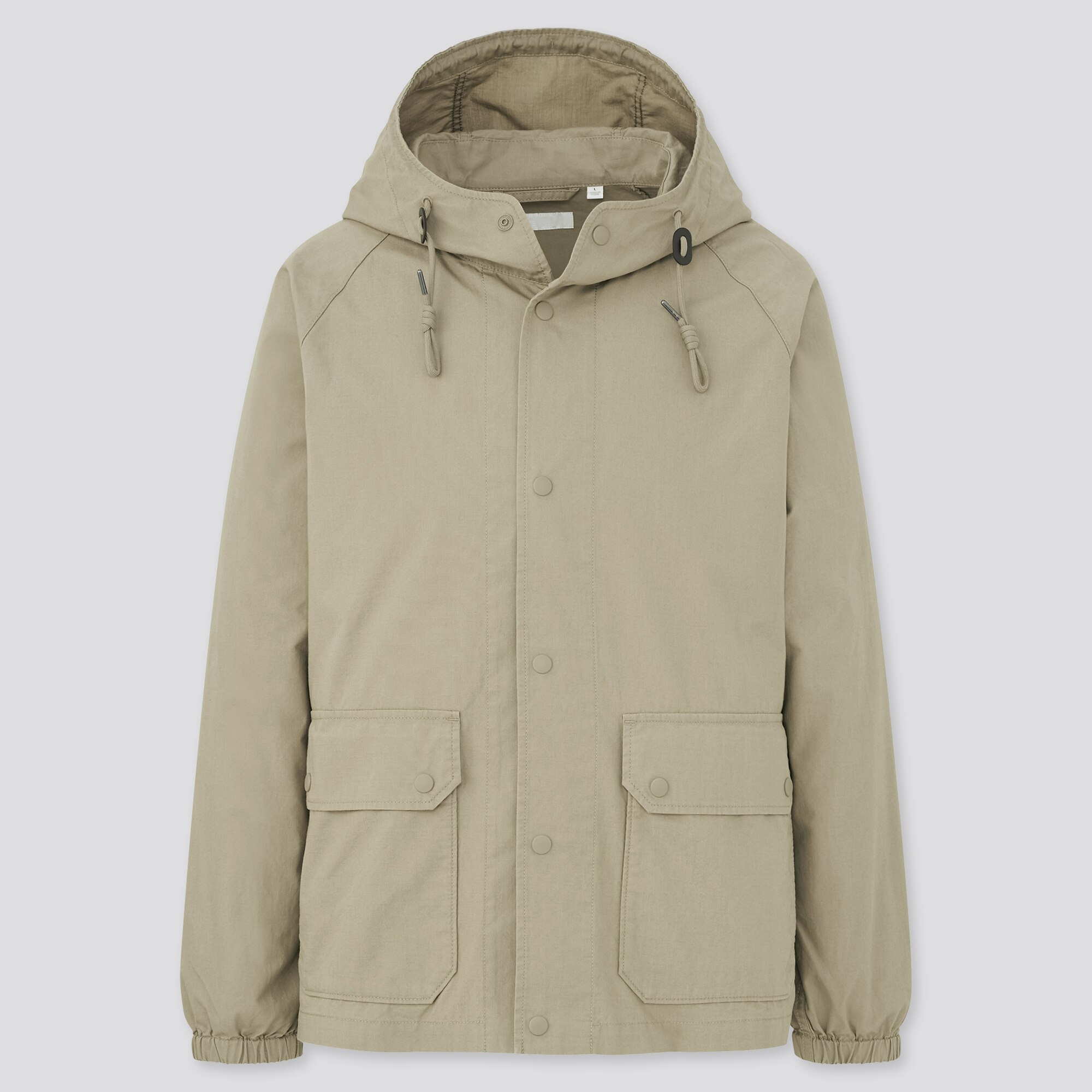 Khaki Water Resistant Layered Cotton Parka Jacket Coat 