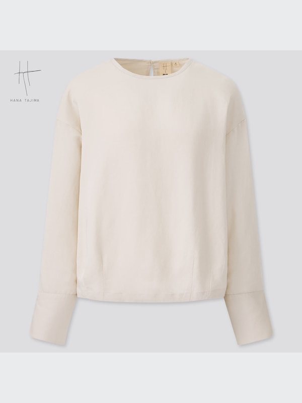 Rayon-Linen Long-Sleeve Blouse (Hana Tajima)