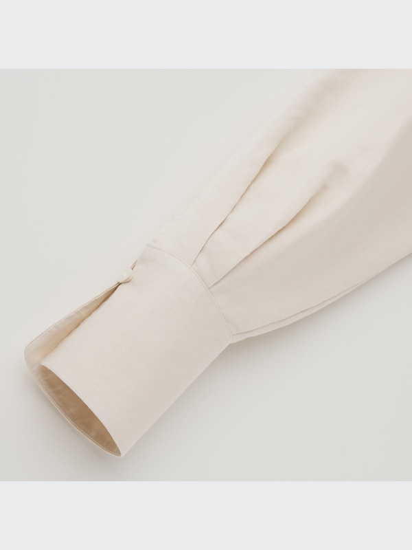 Rayon-Linen Long-Sleeve Blouse (Hana Tajima)