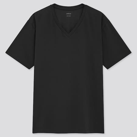 Men AIRism Cotton V Neck Short Sleeved T-Shirt