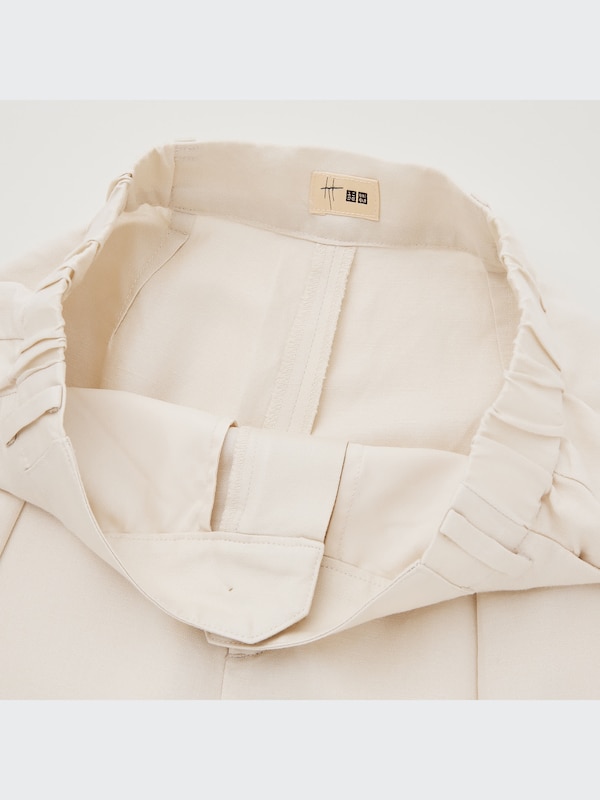 Rayon-Linen Tucked Tapered Pants (Hana Tajima)
