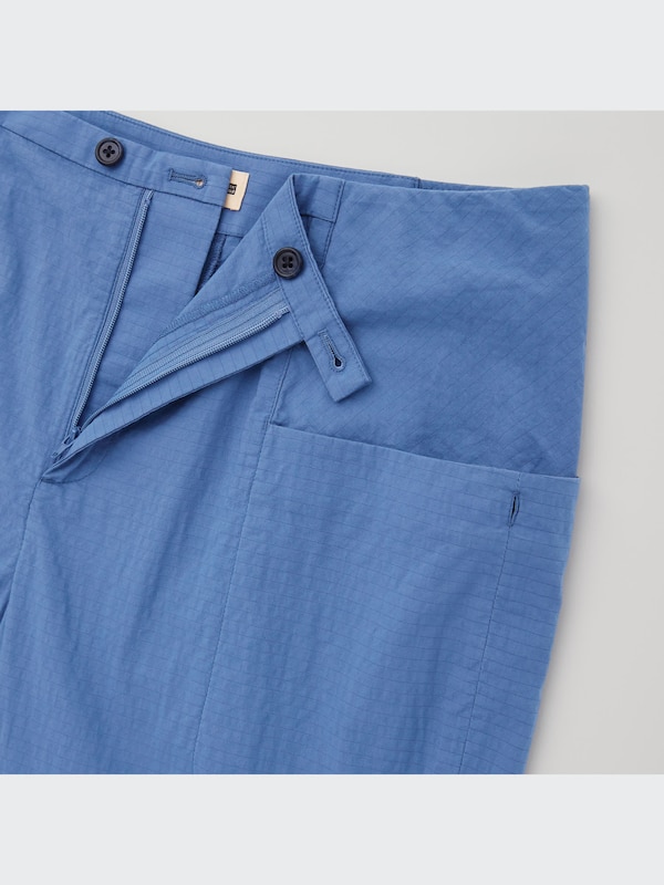 Cotton Seersucker Cropped Pants (Hana Tajima)