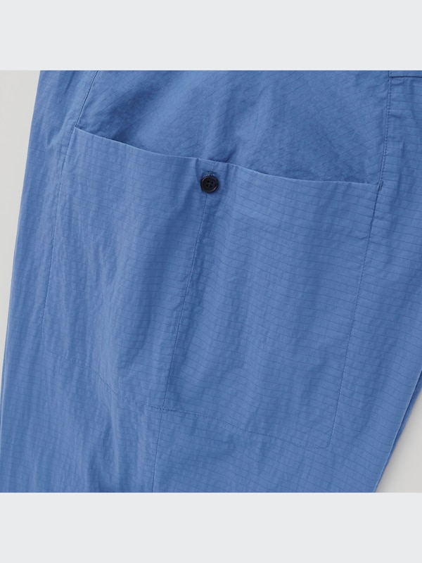 Cotton Seersucker Cropped Pants (Hana Tajima)