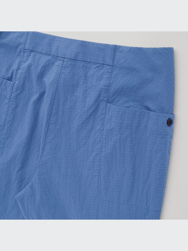 Cotton Seersucker Cropped Pants (Hana Tajima)