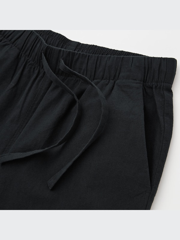 Cotton Relaxed Solid Ankle Pants