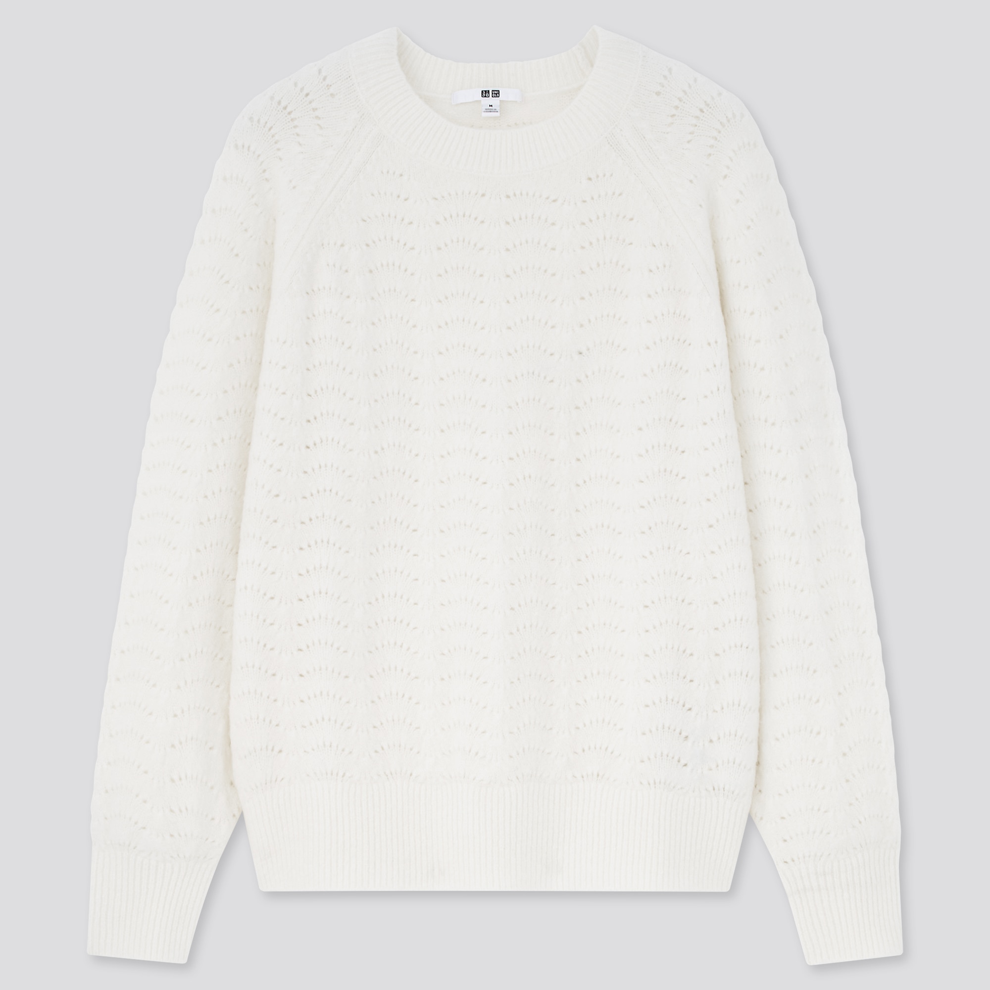 Uniqlo Women Light Souffle Yarn Pointelle Crew Neck 70 Off