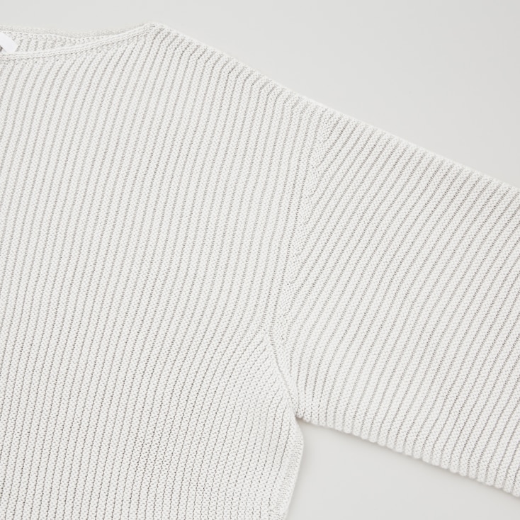 WOMEN 3D KNIT COTTON RIBBED BOAT NECK SWEATER | UNIQLO US