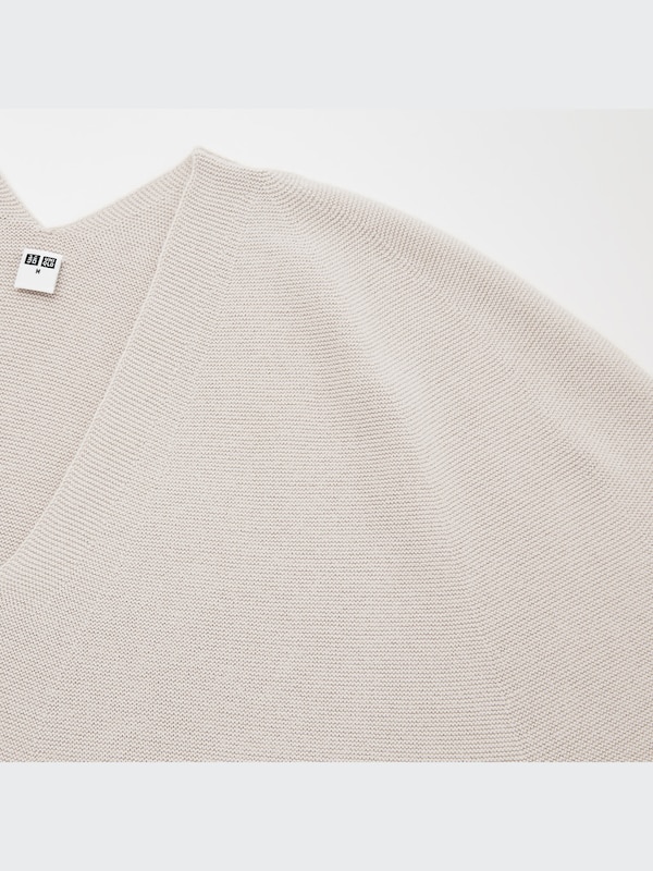 3D Knit Cotton Flare Half-Sleeve Sweater