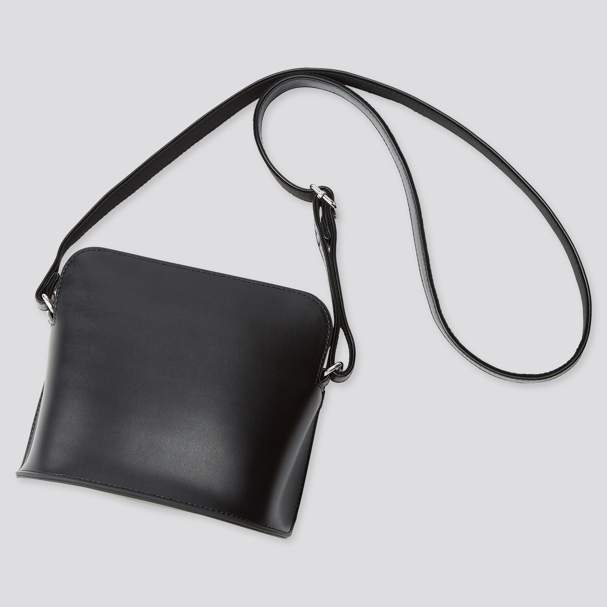 Uniqlo : C Faux Leather Round Shoulder Bag Black Dark Orange Natural Japan