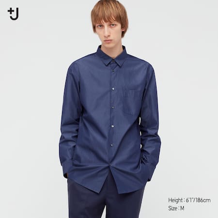 Men +J Supima Cotton Regular Fit Shirt (Regular Collar)