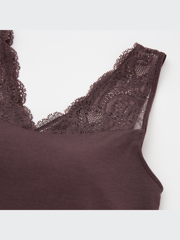 Modal Cotton Lace V-Neck Sleeveless Bra Top