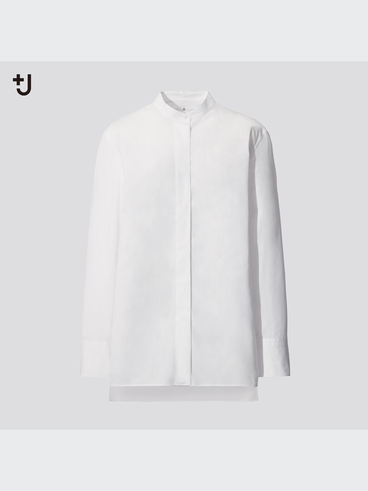 トップス neau band collar supima shirt yo biotop Women's Supima® Cotton Stand Collar Long-Sleeve Shirt | UNIQLO US