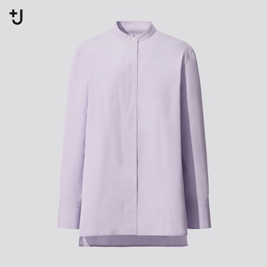 Women +J Supima Cotton Stand Collar Shirt