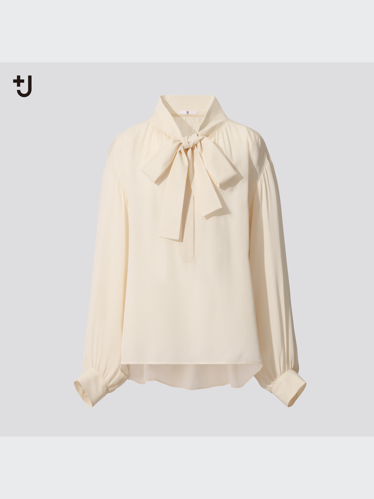 J Silk Gathered Long-Sleeve Blouse | UNIQLO US